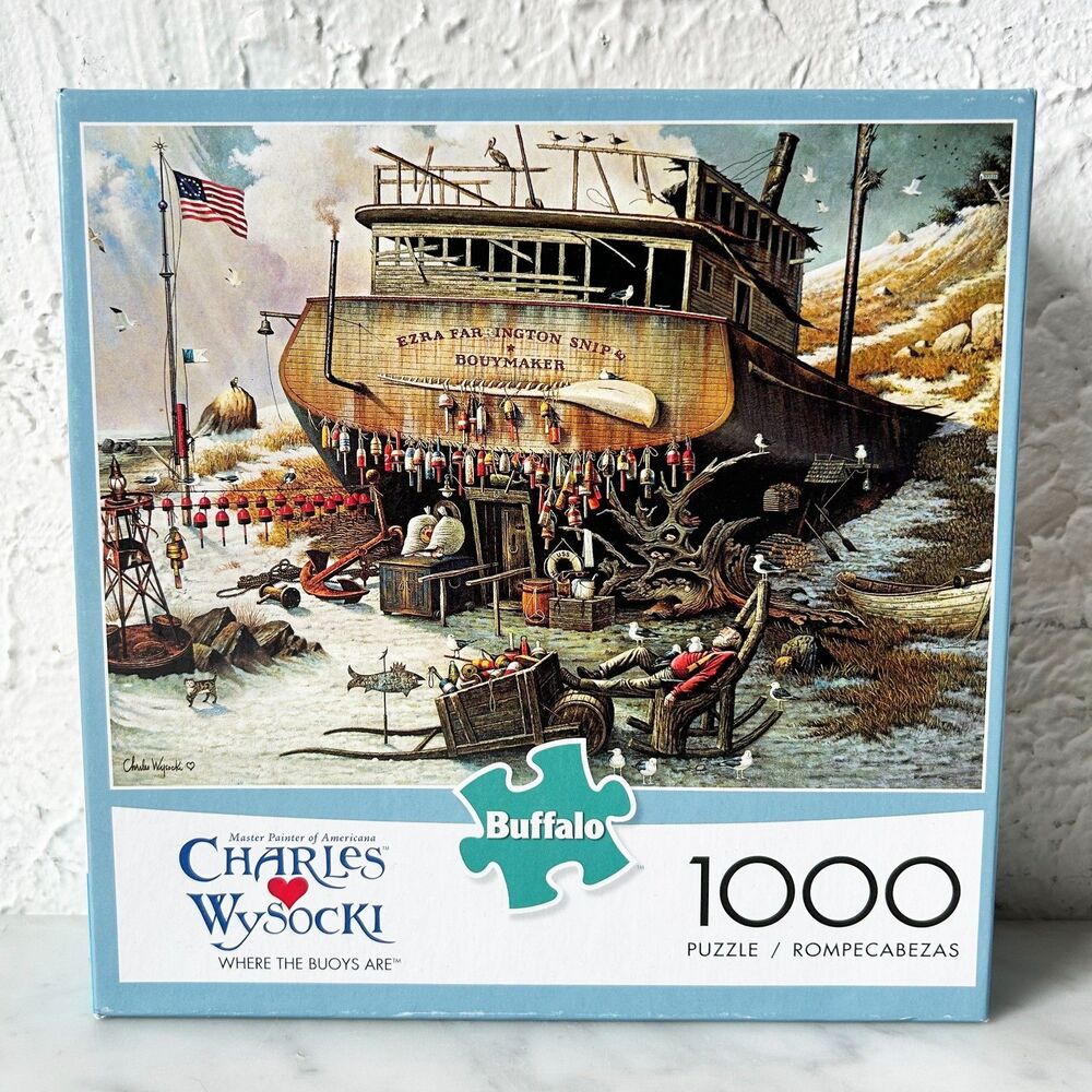 Where the Buoys Are Charles Wysocki 1000 Piece Puzzle Buffalo Games - Complete